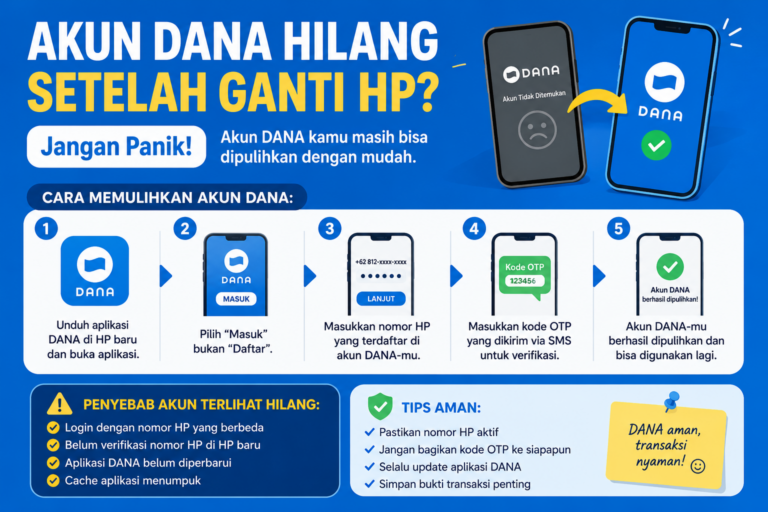 Akun DANA Hilang Setelah Ganti HP